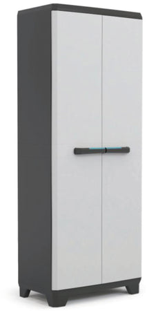 Armadio Portascope Linear In Resina Con Ripiani Regolabili Colore Grigio Nero Keter