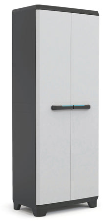 Armadio Tuttoppiani Linear In Resina Con 3 Ripiani Regolabili Colore Grigio Nero Keter