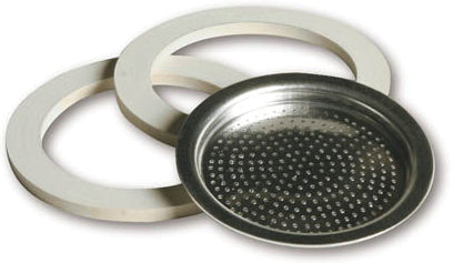 Kit 2 Guarnizioni + 1 Filtro Per Caffettiera 2 Tazze