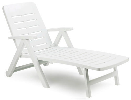 Lettino Pieghevole Con Ruote Smeraldo Cm. 189X72X96 H Col. Bianco