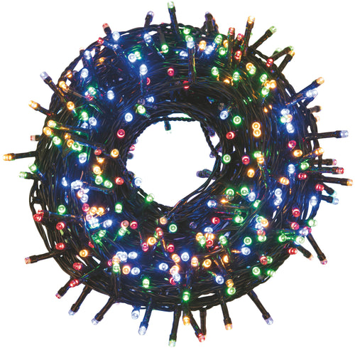 Luci Di Natale Per Interno Ed Esterno Multicolor 180 Led Cavo Luci 8 Mt.