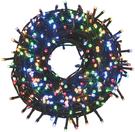 Luci Di Natale Per Interno Ed Esterno Multicolor 300 Led Cavo Luci 13,5 Mt.