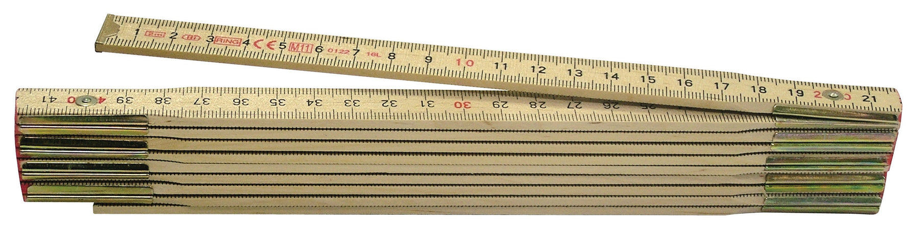 Metrica Doppiometro In Legno Naturale Lunghezza Mt.2 12.00 Pz