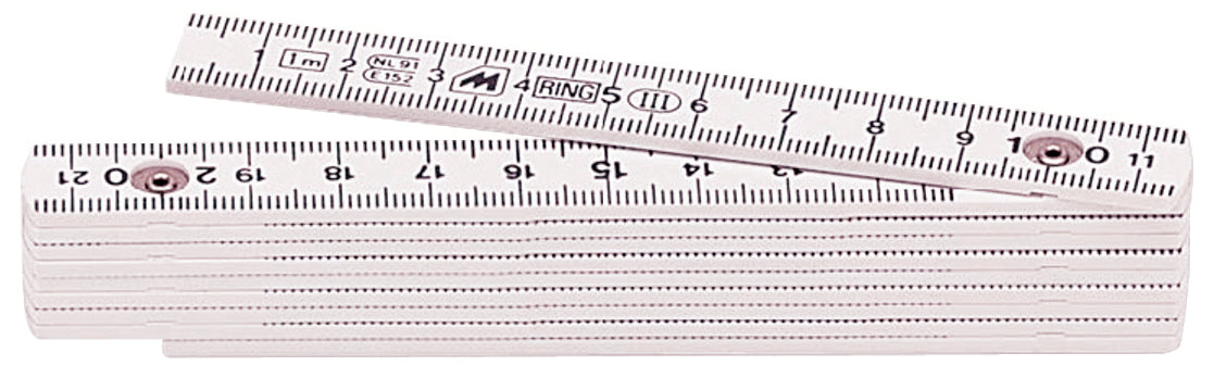 Metrica Metro In Fibra Di Vetro Bianco Lunghezza Mt.1 10.00 Pz