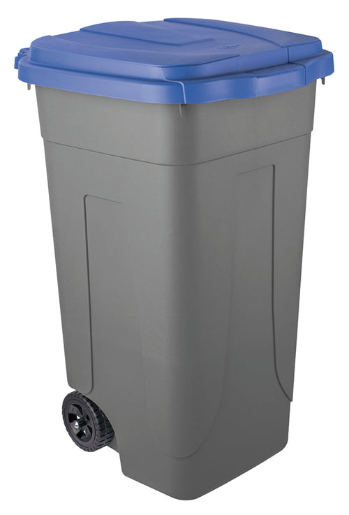 Mobil Plastic Bidone Per Differenziata Lt. 80 - Cm. 45X50X78 H Col. Blu/Grigio