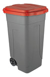 Mobil Plastic Bidone Per Differenziata Lt. 80 - Cm. 45X50X78 H Col. Rosso/Grigio