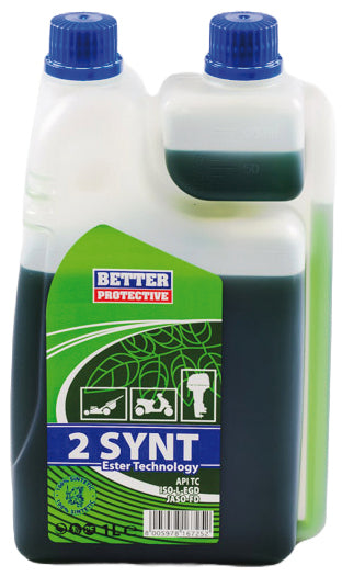 Olio Miscela 2 T 100% Sintetico Lt.1 Con Dosatore (Colore Verde) 12.00 Pz