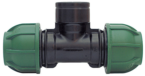 Raccordo A Compressione Pn10 Tee 90 ° Femmina Mis. 16X1/2X16 20.00 Pz