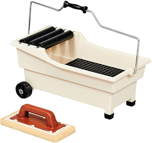 Raimondi Vaschetta Lavapavimenti Pulirapid 2 Ruote-2 Piedi-3 Rulli Lt. 20