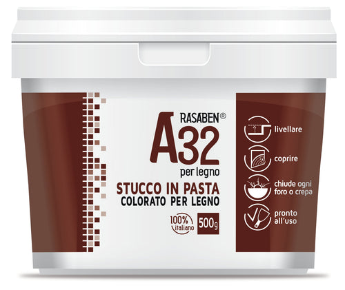 Rasaben Stucco In Pasta Colorato Per Legno A32 Douglas Kg. 0,500 12.00 Pz