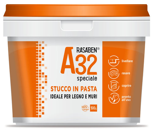 Rasaben Stucco In Pasta Per Legno E Muri A32 Speciale Kg. 1 12.00 Pz