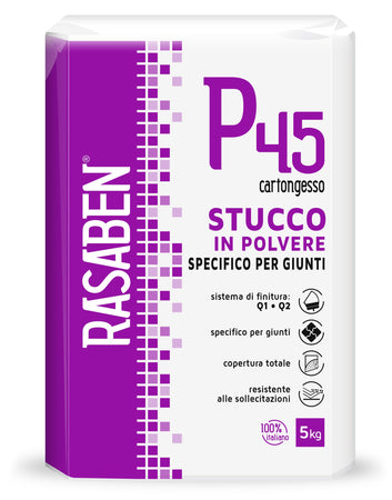 Rasaben Stucco In Polvere Per Cartongesso P45 Rapido Kg.5 4.00 Pz