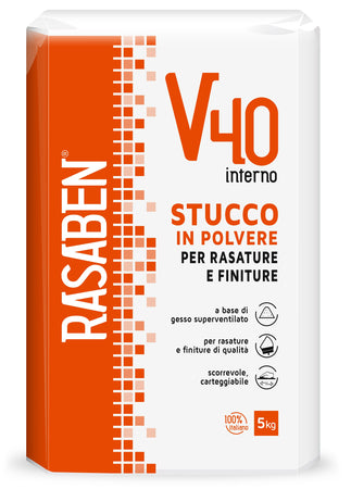 Rasaben Stucco In Polvere Per Interni V40 Kg. 5 4.00 Pz