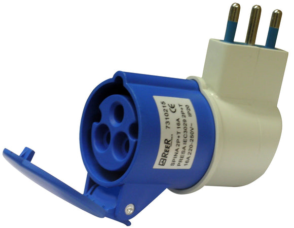 Reer Adattatore Industriale Cee Spina Civile/Presa Industriale 2P+T 10.00 Pz