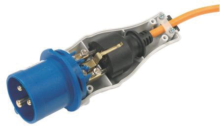 Rosi Adattatore Industriale 1821 Spina Schuko Pressofusa - Ip44 (Terra Laterale)