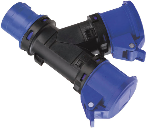 Rosi Adattatore Industriale A 2 Vie 1001602 Spina 2P+T 16A 2 Prese 2P+T 16A 230V - Ip54