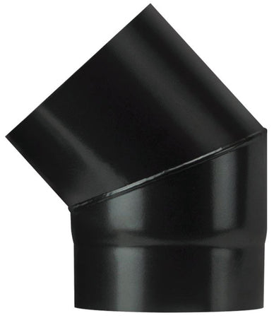 Save Gomito 45 ° Per Stufa A Legna Porcellanato Plus Light Col. Nero Opaco Ee ? Cm. 13
