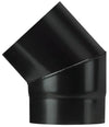 Save Gomito 45 ° Per Stufa A Legna Porcellanato Plus Light Col. Nero Opaco Ee ? Cm. 15