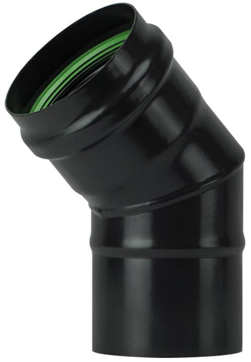 Save Gomito 45 ° Per Stufa A Pellet Light Senza Guarnizione Col. Nero Opaco Ee ? Cm.10