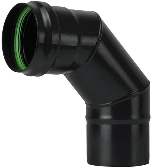 Save Gomito 90 ° Per Stufa A Pellet Light Senza Guarnizione Col. Nero Opaco Ee ? Cm. 10