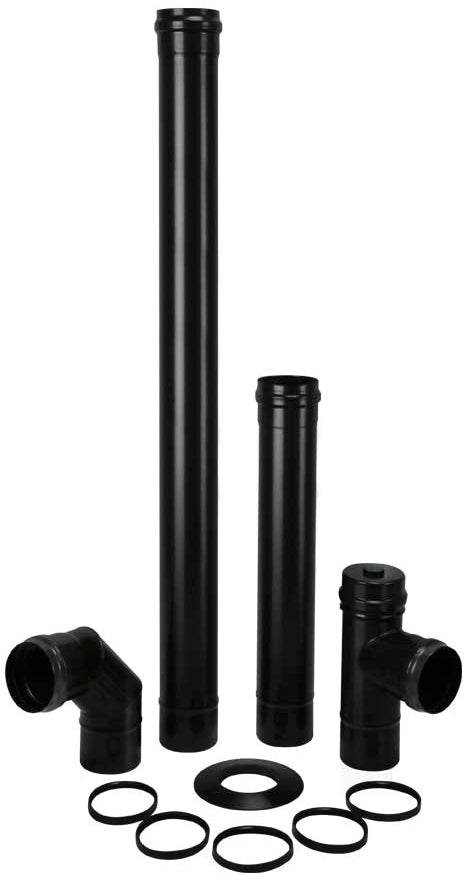 Save Kit Per Stufa A Pellet Light Pz. 6 Col. Nero Opaco Ø Cm. 8