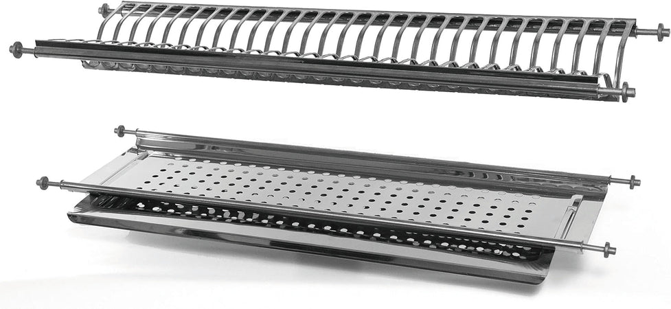 Scolapiatti Ad Incasso Per Pensile In Inox Con Vassoio Cm. 86