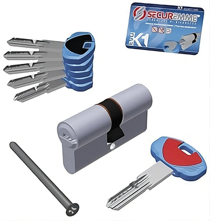 Securemme Cilindro Cromo Satinato Evok1 5 Chiavi Mm. 65 (30+35)