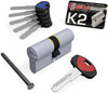 Securemme Cilindro Cromo Satinato K2 5 Chiavi Mm. 75 (35+40)