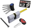 Securemme Cilindro Cromo Satinato K2 Con Codolo 5 Chiavi Mm. 80 (30+50)