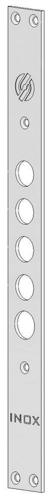 Securemme Frontale Per Serrature Per Porte Blindate, 5 Fori, Interasse Mm. 28
