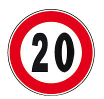Segnale Limite Di Velocità 20 Km/H Figura 50-Art.116 Ø Cm. 60