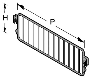 Separatore Griglia In Filo Per Ripiani In Acciaio Cm. 37X17 H Col. Grigio Ral9006