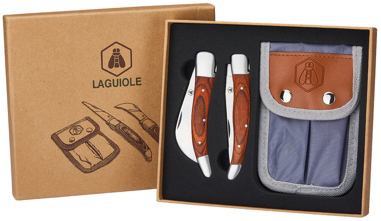 Set Coltellini Da Giardino Pieghevoli 2 Pz. Con Custodia