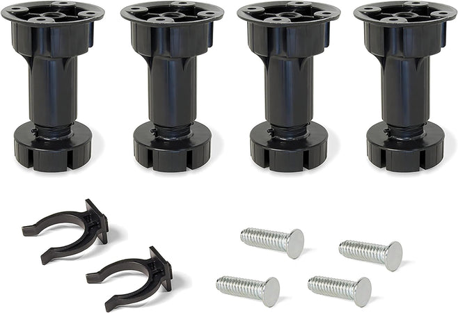 Set Piedini Per Mobili Da Cucina In Plastica Con Gancio Mm. 120 H 4 Pz.