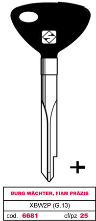 Silca Chiave A Croce Ferro Xbw2P (G.Van 0) Burg W Ä Chter, Fiam Präzis 5.00 Pz