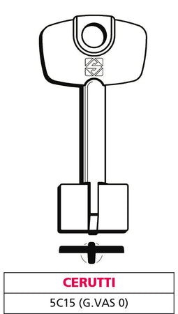 Silca Chiave A Doppia Mappa 5C15 (G. Vas 0) Cerutti 5.00 Pz