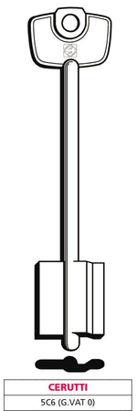 Silca Chiave A Doppia Mappa 5C6 (G. Vat 0) Cerutti 5.00 Pz