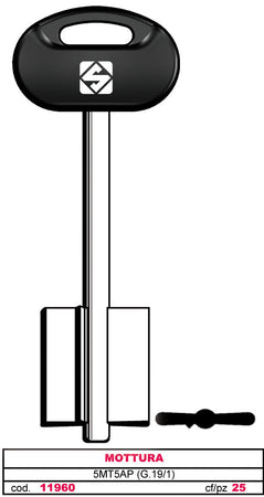Silca Chiave A Doppia Mappa 5Mt5Bp (G. Vat 6) Mottura 5.00 Pz