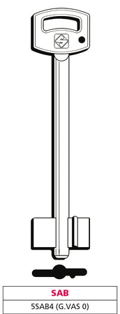 Silca Chiave A Doppia Mappa 5Sab4 (G. Vas 0) Sab 5.00 Pz