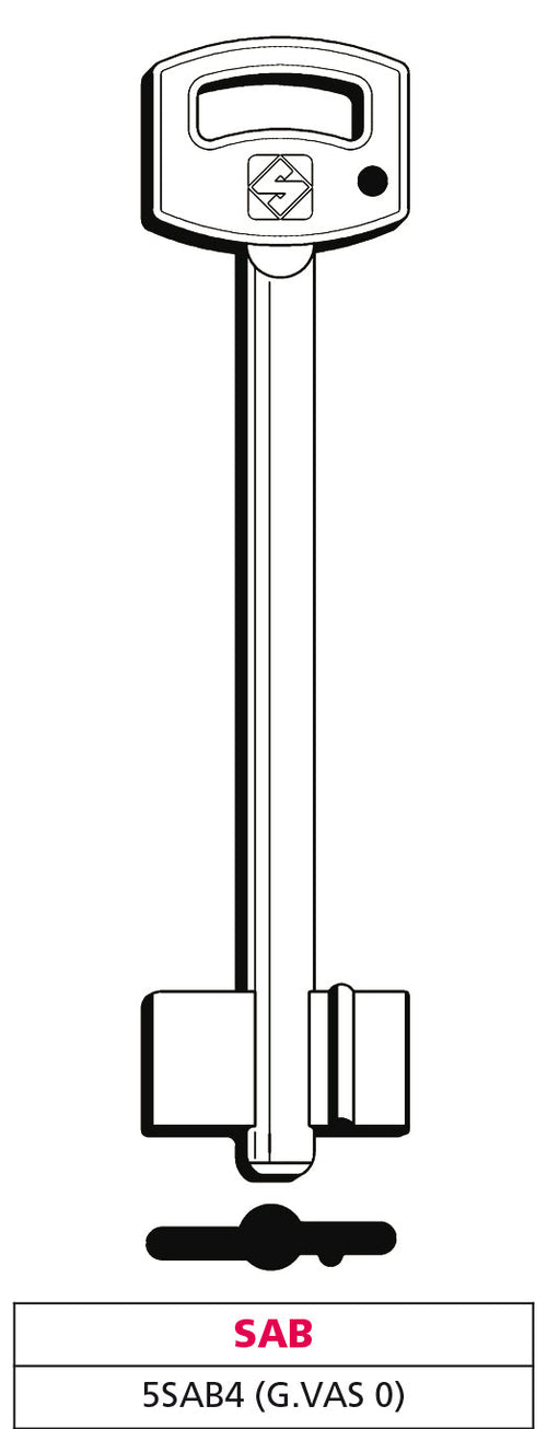 Silca Chiave A Doppia Mappa 5Sab4 (G. Vas 0) Sab 5.00 Pz