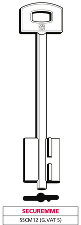 Silca Chiave A Doppia Mappa 5Scm12 (G. Vat 5) Securemme 5.00 Pz