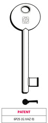 Silca Chiave A Mappa 6P2S (G. Vaz 0) Patent Ottone Nichelato 5.00 Pz