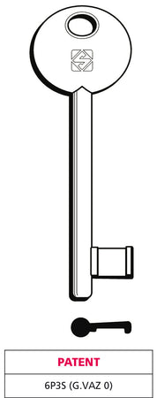 Silca Chiave A Mappa 6P3S (G. Vaz 0) Patent 5.00 Pz