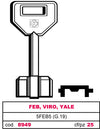 Silca Chiave A Pompa 5Feb5 (G.Vat 0) Feb, Viro, Yale 5.00 Pz