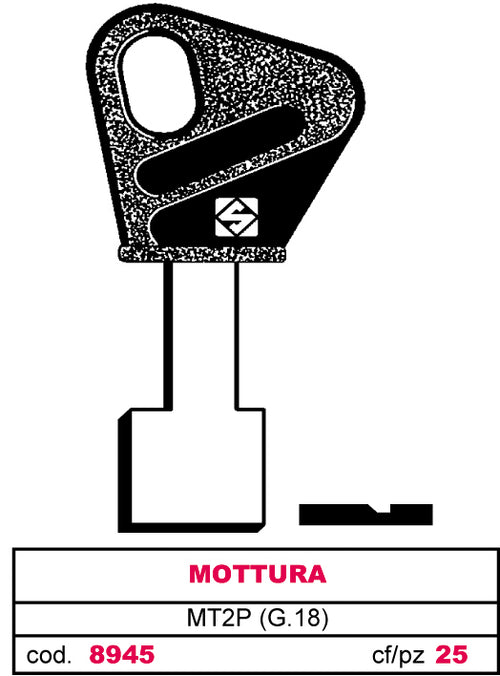 Silca Chiave A Pompa Mt2P (G.Vas 5) Mottura 5.00 Pz