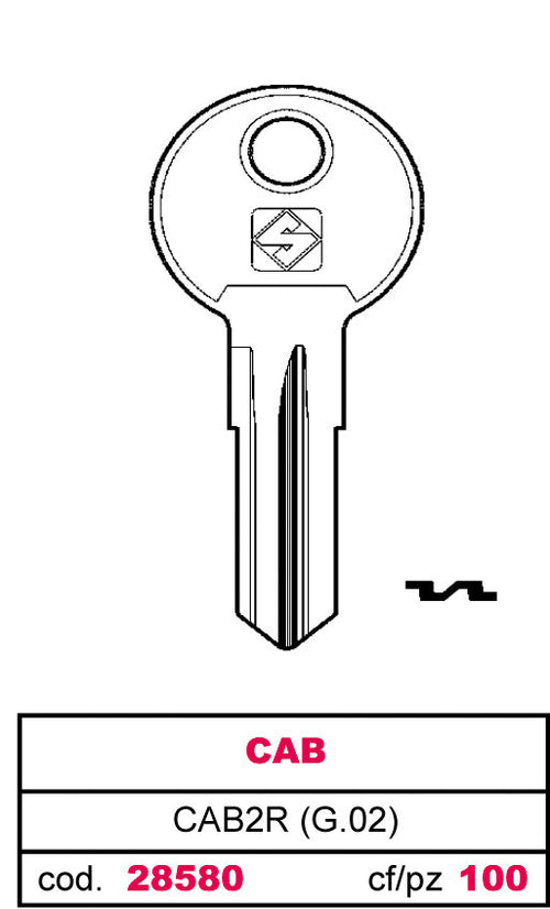 Silca Chiave Asc Cab2R (G.Vac 0) Cab 20.00 Pz