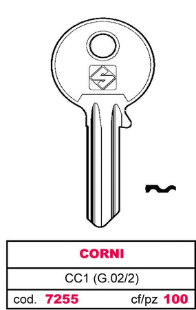 Silca Chiave Asc Cc1 (G.Vac 2) Corni 20.00 Pz