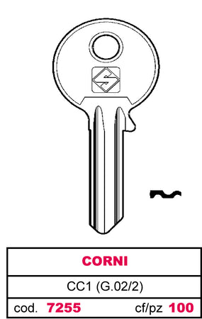 Silca Chiave Asc Cc1 (G.Vac 2) Corni 20.00 Pz