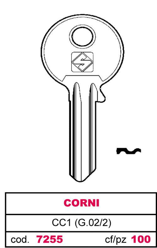 Silca Chiave Asc Cc1 (G.Vac 2) Corni 20.00 Pz