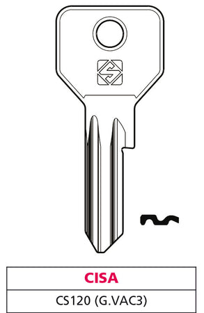 Silca Chiave Asc Cs120 (G. Vac 3) Cisa 10.00 Pz